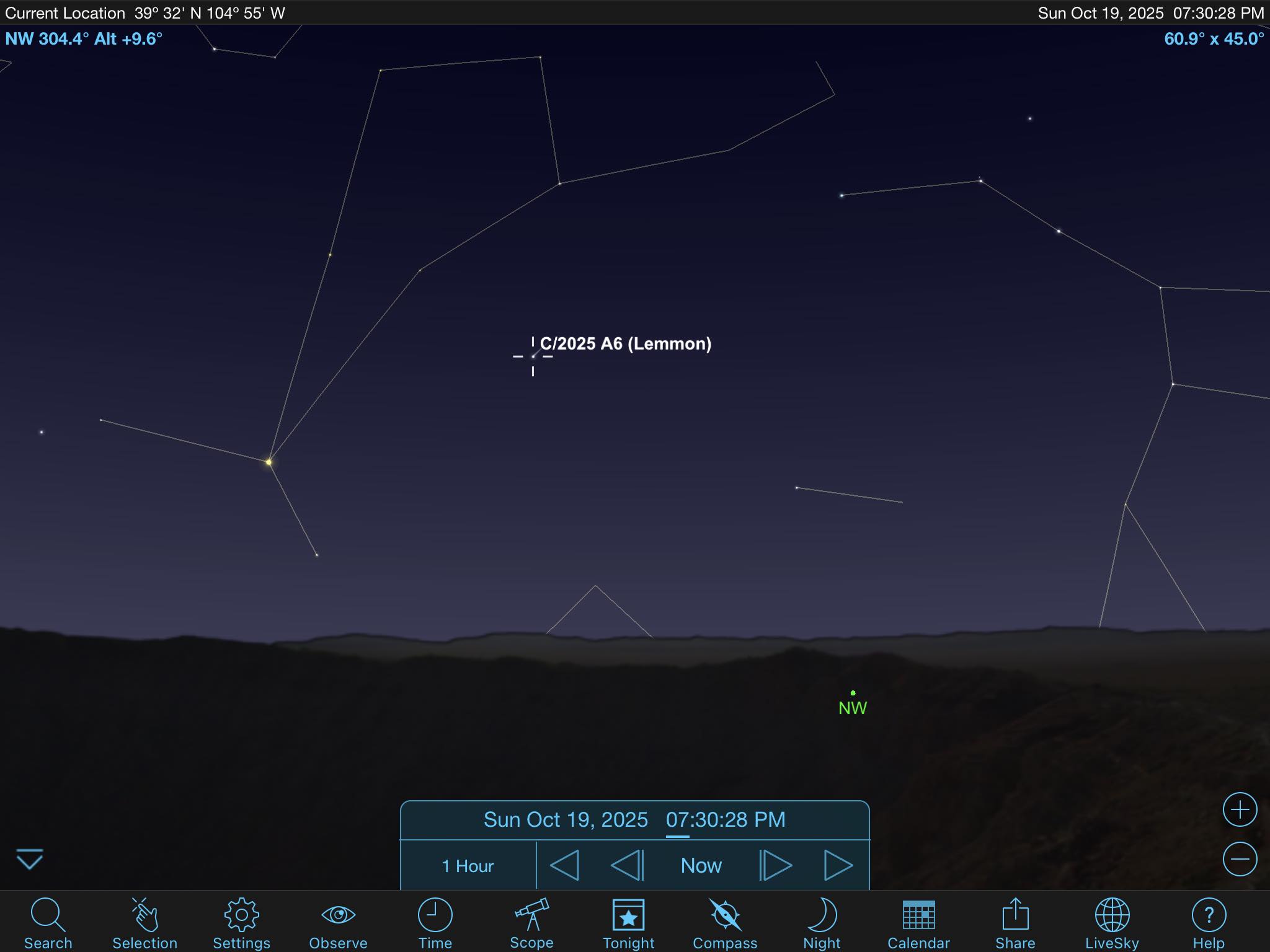 Denver - The accompanying graphic, from the app Sky Safari Pro, shows ...