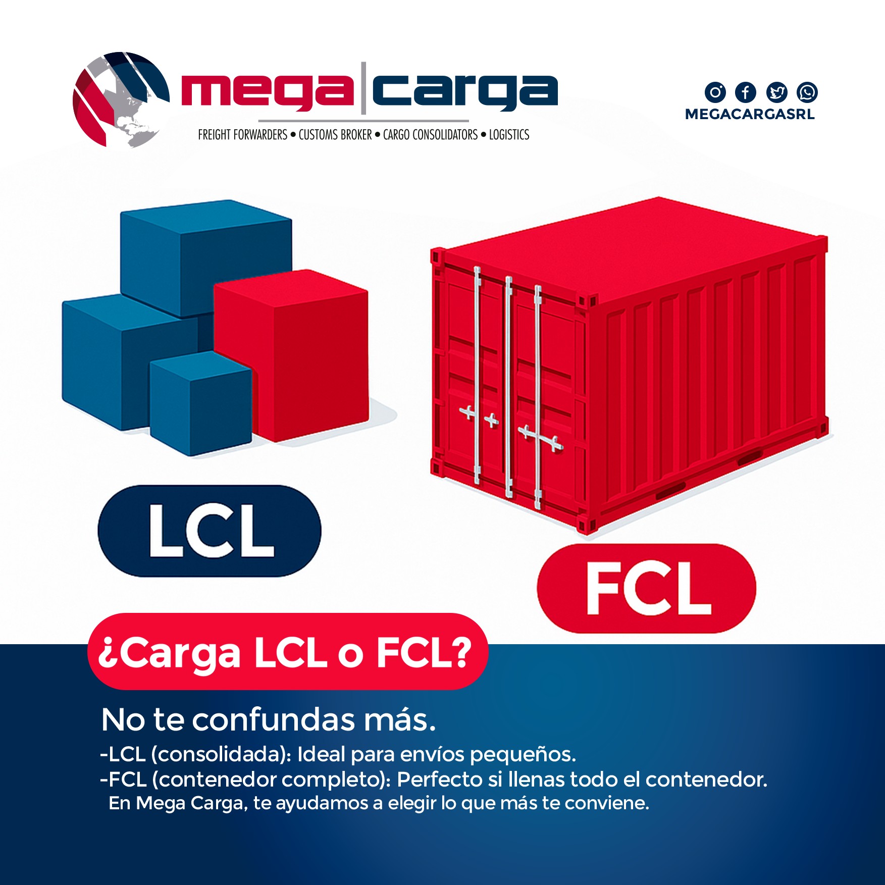 Mega - 📦🚢 ¿LCL o FCL? ¡No te enredes más! En Mega Carga te explicamos ...