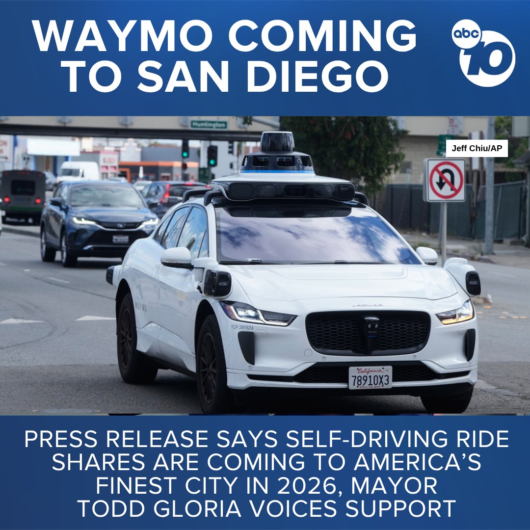 Waymo, whose robotaxis are... - 10News – ABC San Diego KGTV | Facebook