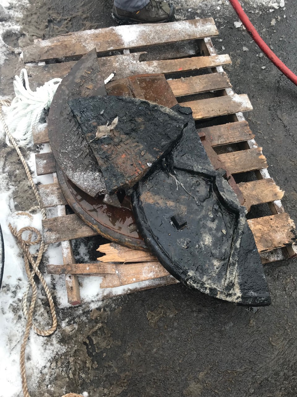 Last week, WEP crews worked to repair a broken manhole cover along the