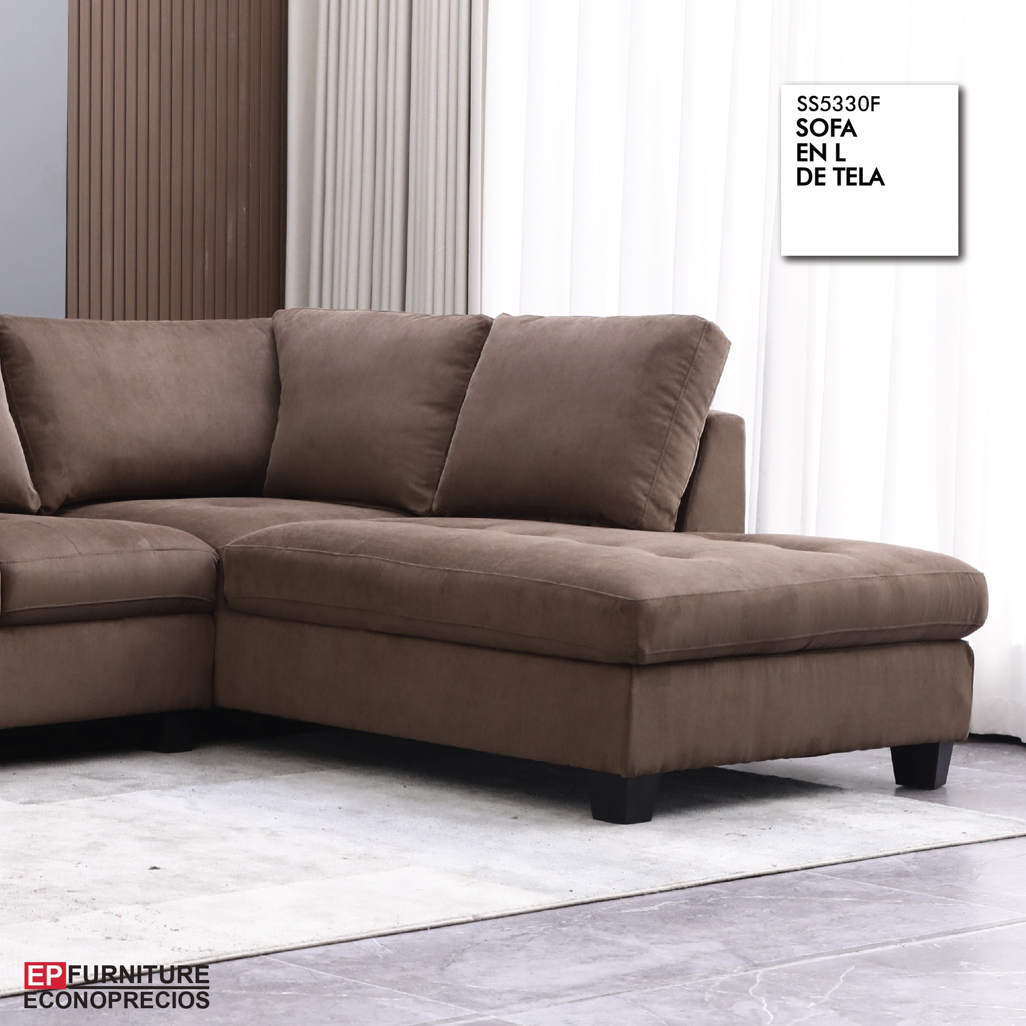 Econoprecios - Vengan a ver nuestros nuevos sofas en L de tela recien ...