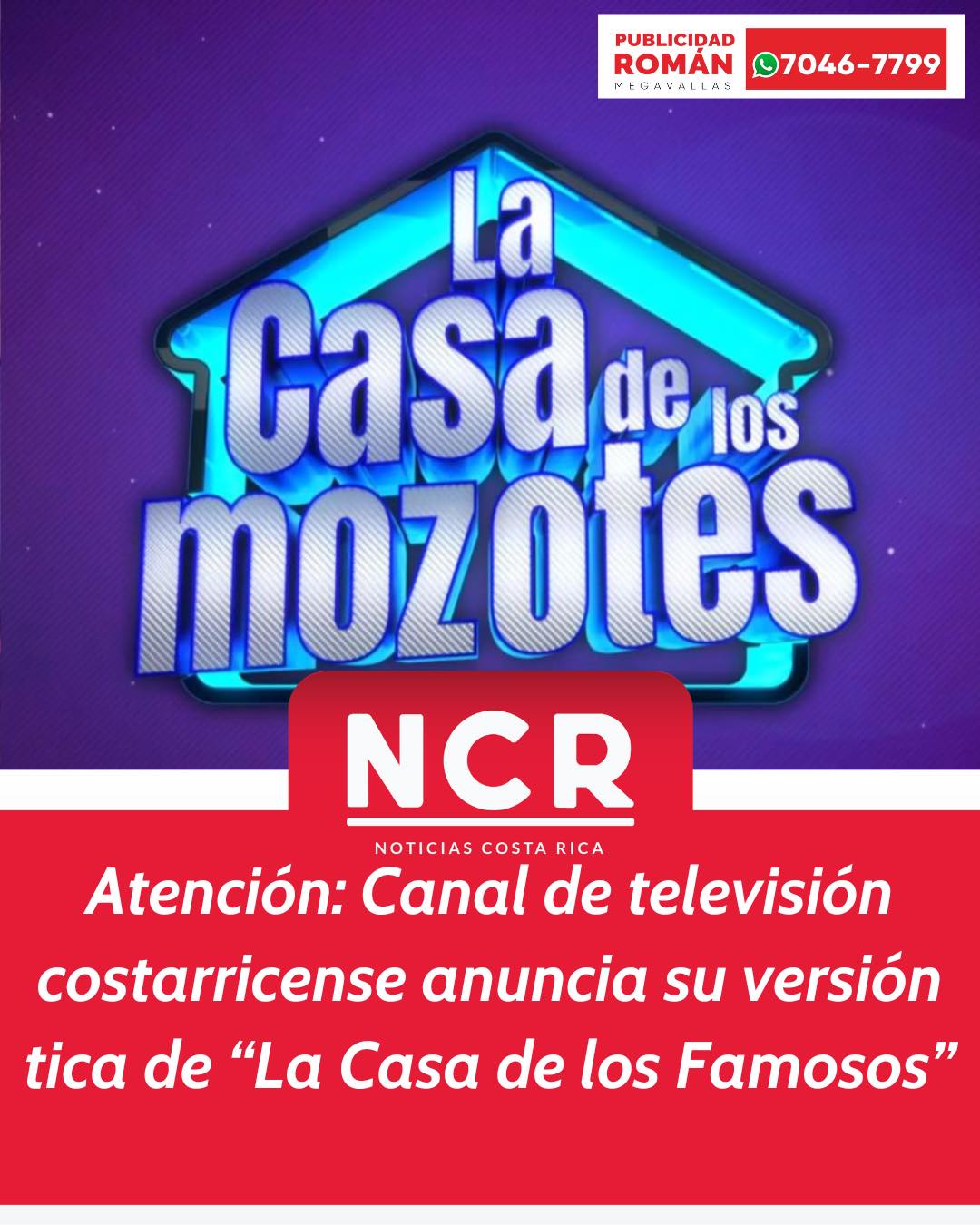 NCR - 🚨😱 Así será la versión tica del reality más famoso. https ...
