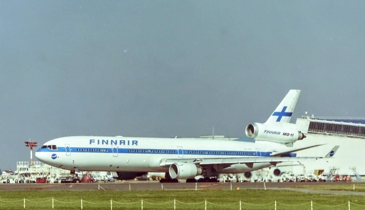 A Moomin livery on the Finnair MD-11 plane that flew Helsinki