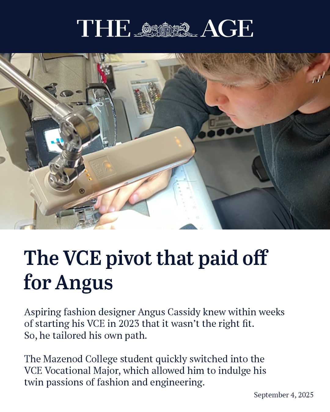 Mazenod - From the classroom to the workplace, Angus Cassidy (MOC2024 ...