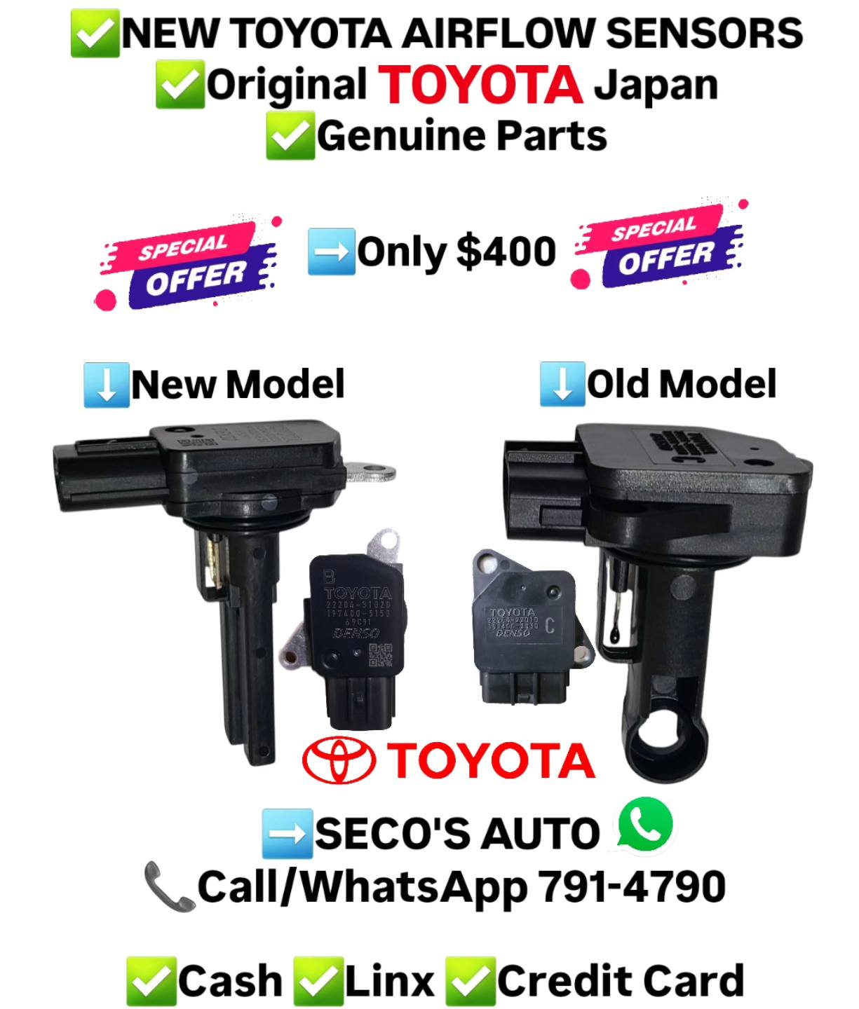 ️Now In Stock ️ ️NEW TOYOTA AIRFLOW SENSORS ️ORIGINAL TOYOTA DENSO ...