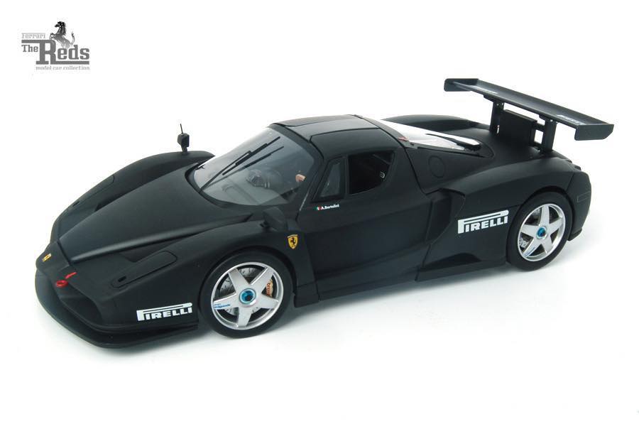 The matte black Enzo test car of Monza 2003 driven by A. Bertolini