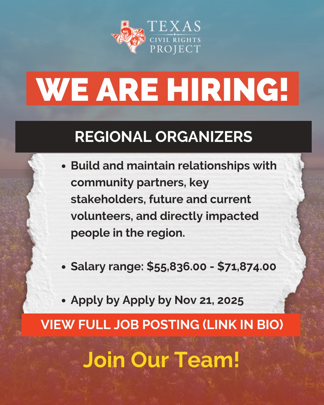 Texas - 📢 We’re Hiring Regional Organizers in the RGV and Dallas area ...
