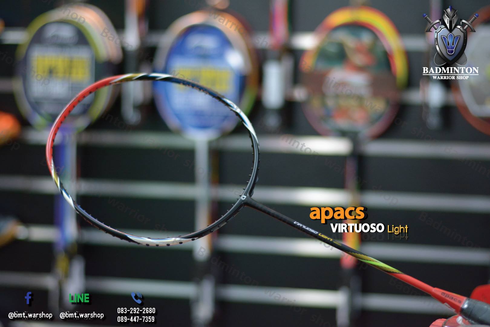 🏸ไม้แบดมินตัน Apacs รุ่น virtuoso light 🚩ไม้เบา 6U เป็นไม้ก้านกลางไปทาง ...