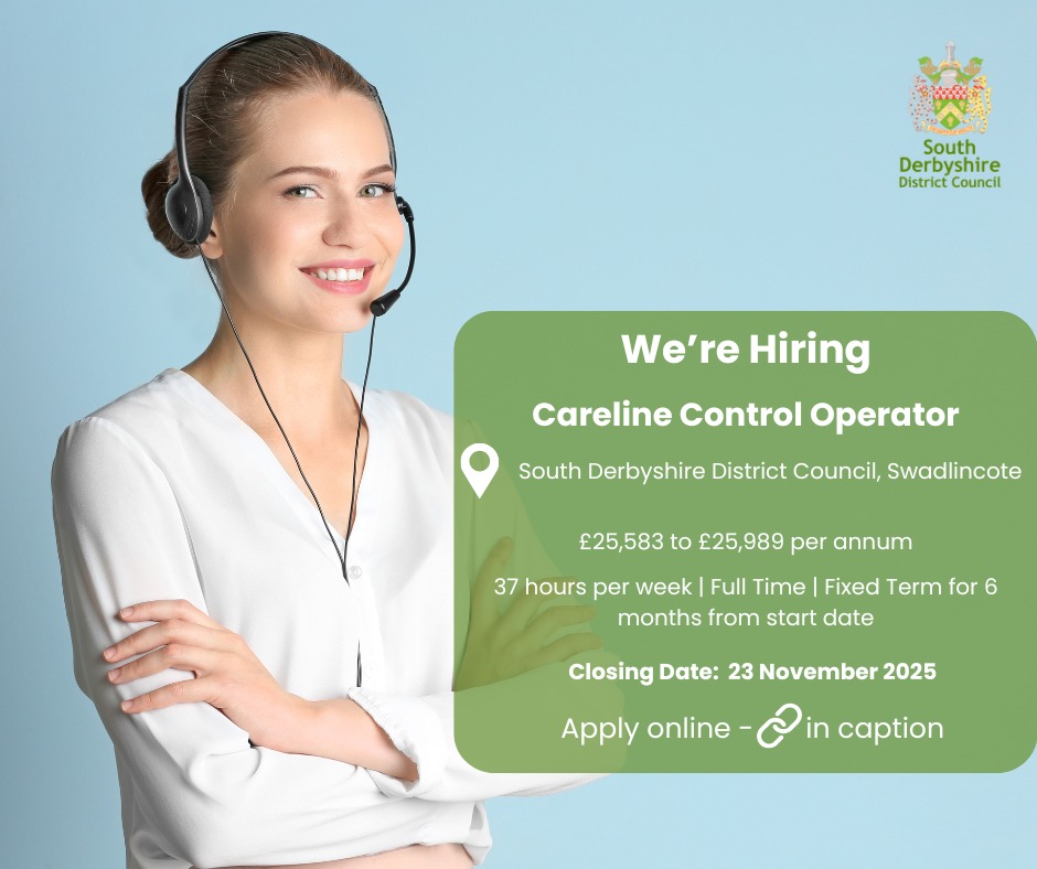 South - 📣 We’re Hiring - Careline Control Operator South Derbyshire ...