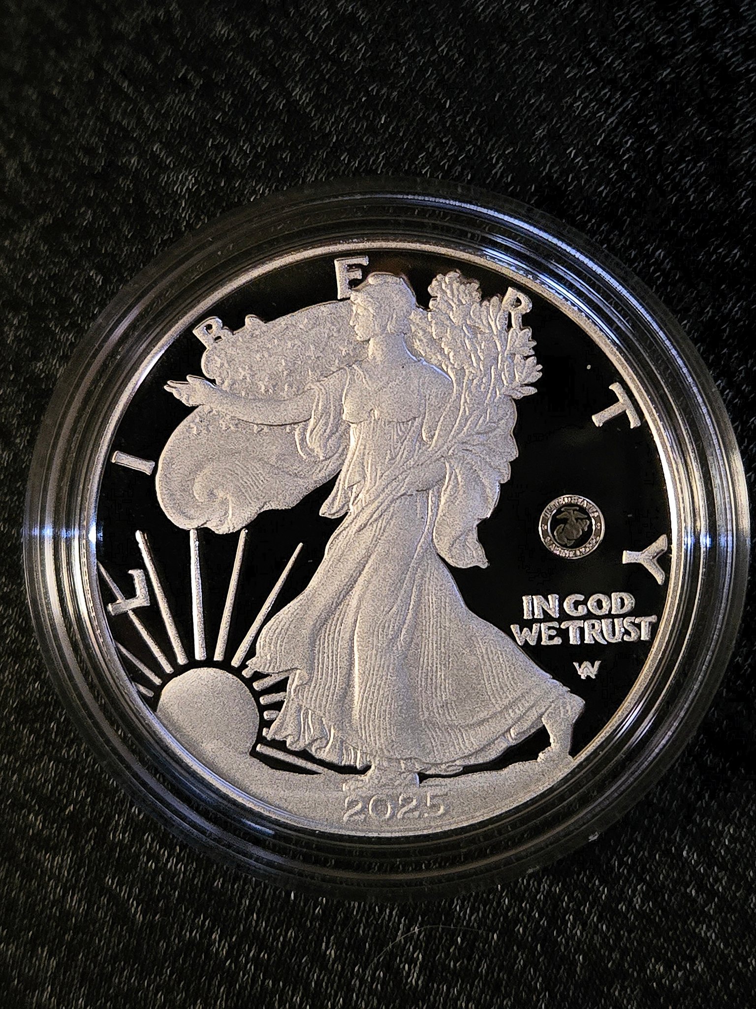2025-P (PR70) Proof American Silver Eagle U.S. Marine Privy