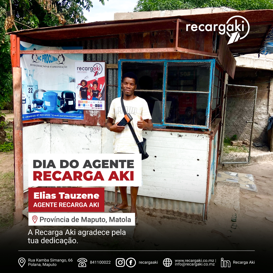RecargaAki - A Recarga Aki parabeniza o agente Elias Tauzene. Todos ...