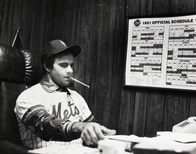 Baseball - Manager Joe Torre in his office, 1981. Torre was fired on ...