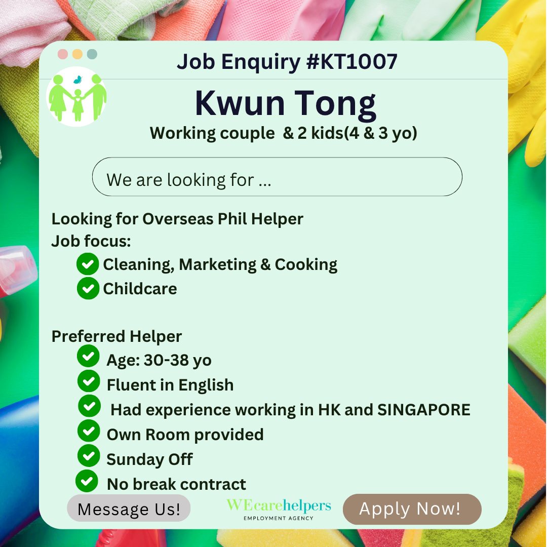 WEcarehelpers Domestic Helpers Agency 家傭軒僱傭中心 - Connecting Helpers 外傭連線 ...