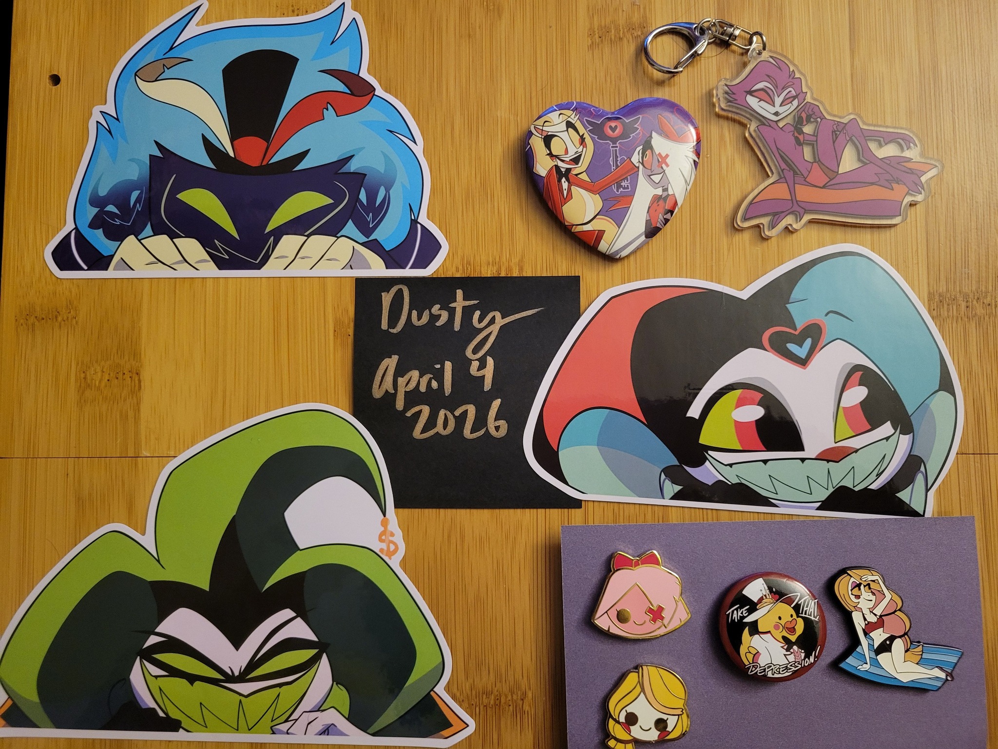 My updated pin collection. Eight Loona, two Beelzebub and one Octavia