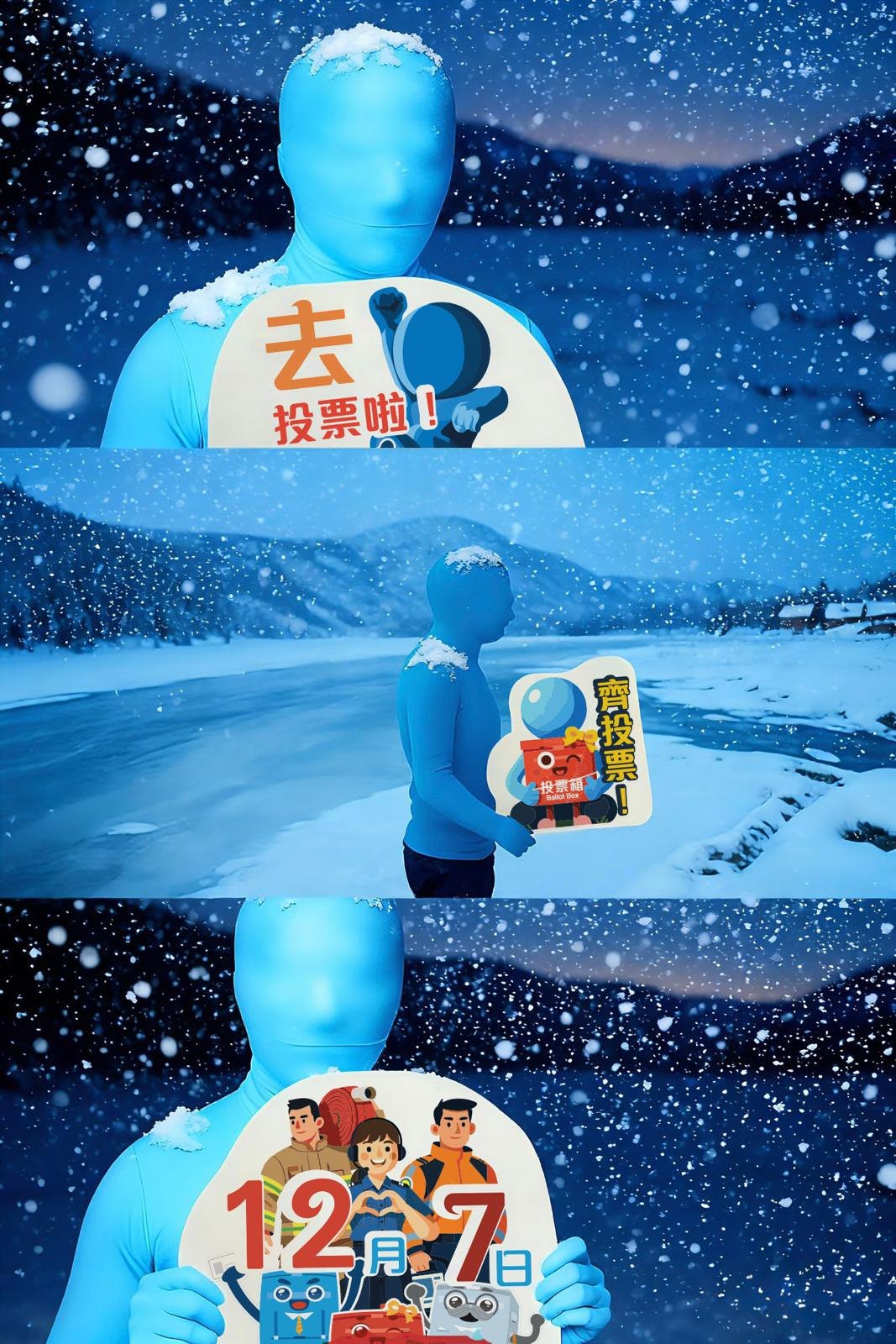 香港消防處 - 【任何仁遠赴極地雪山👤🏔️呼籲踴躍齊投票🗳️】 究竟係乜嘢驅使任何仁即使身處極地雪山，都要宣傳選舉投票？係對香港嘅愛同責任呀 ...