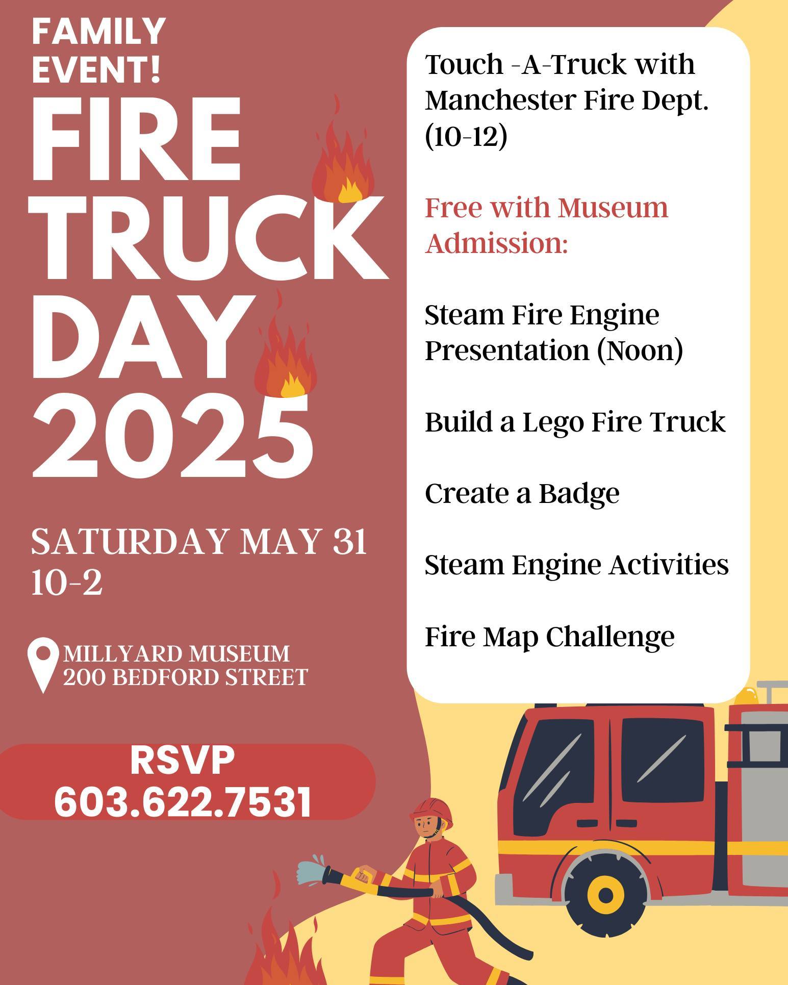 Manchester - Upcoming Event Tomorrow! Fire Truck Day 2025 Saturday, May ...