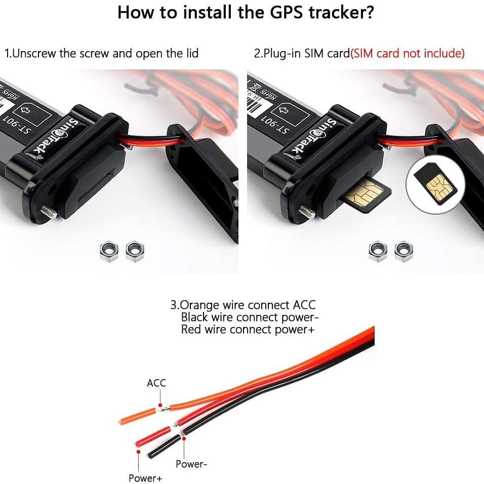 SINOTRACK ST-901 GPS Tracker Voiture - Localisateur Temps Réel Étanche - Alarme Anti-Perte Pour Moto Camion Taxi