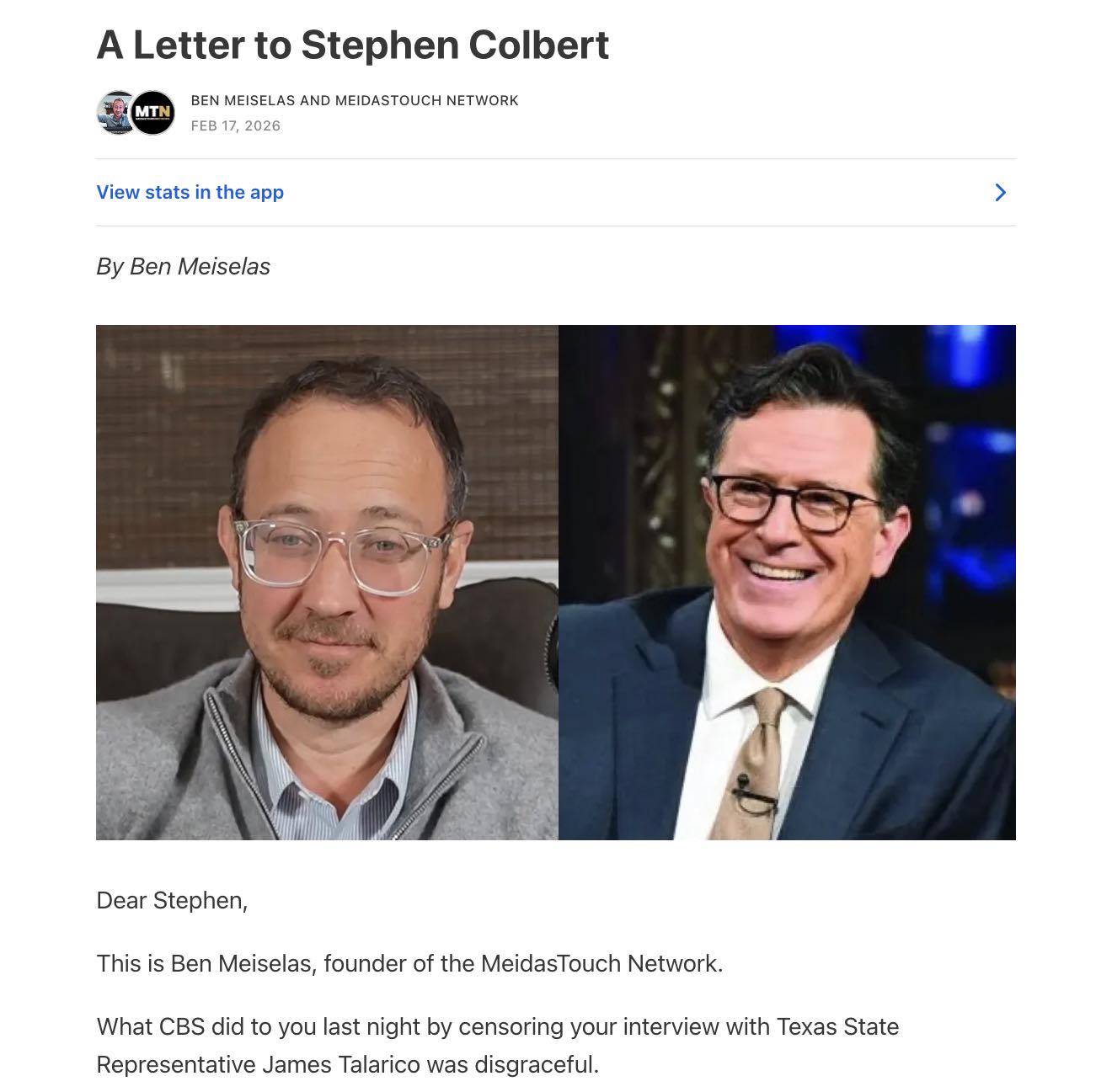 MeidasTouch - Read Our Letter to Stephen Colbert 👉... | Facebook
