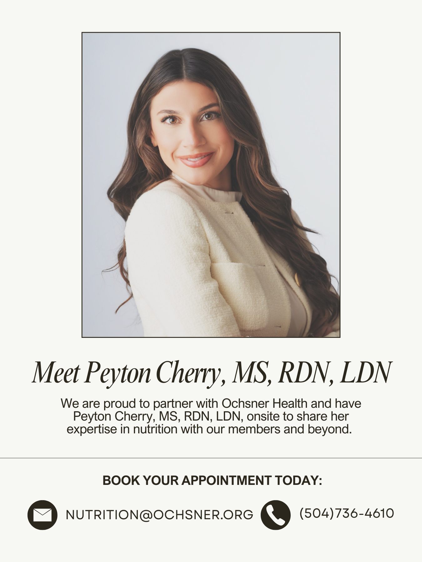 Meet Peyton Cherry, MS, RDN, LDN Lifestyle Nutrition Dietitian