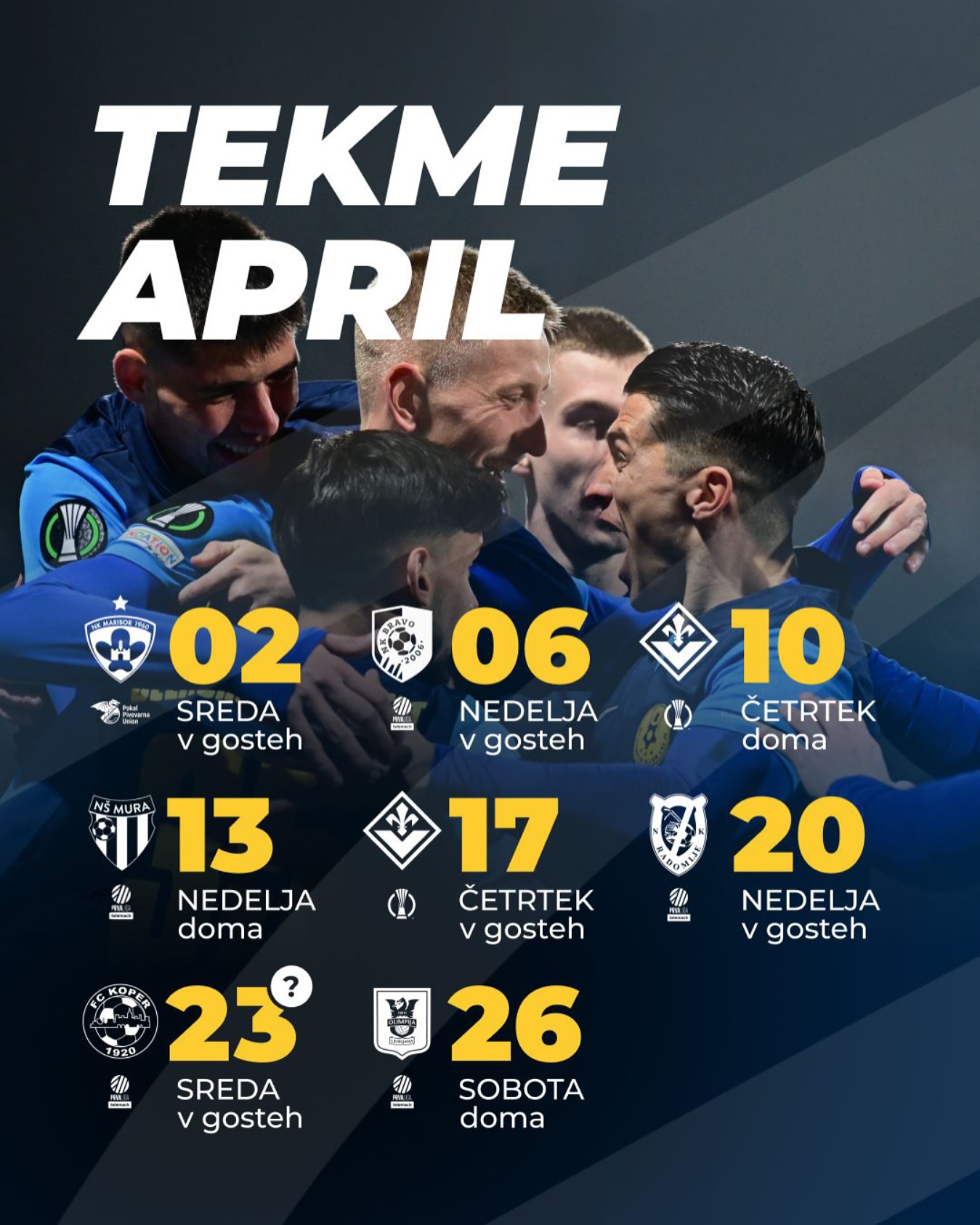 NK - 🗓️ April. 8 tekem. Tri fronte. 👑 Evropski tempo, ki ga v ...
