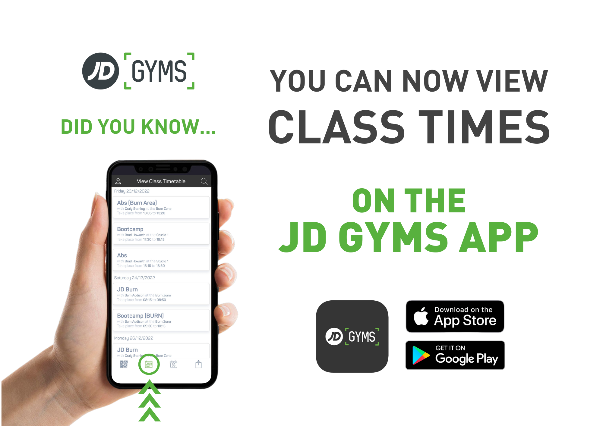 JD - Did you know you can now view class times on the JD Gyms app? 🤔 ...