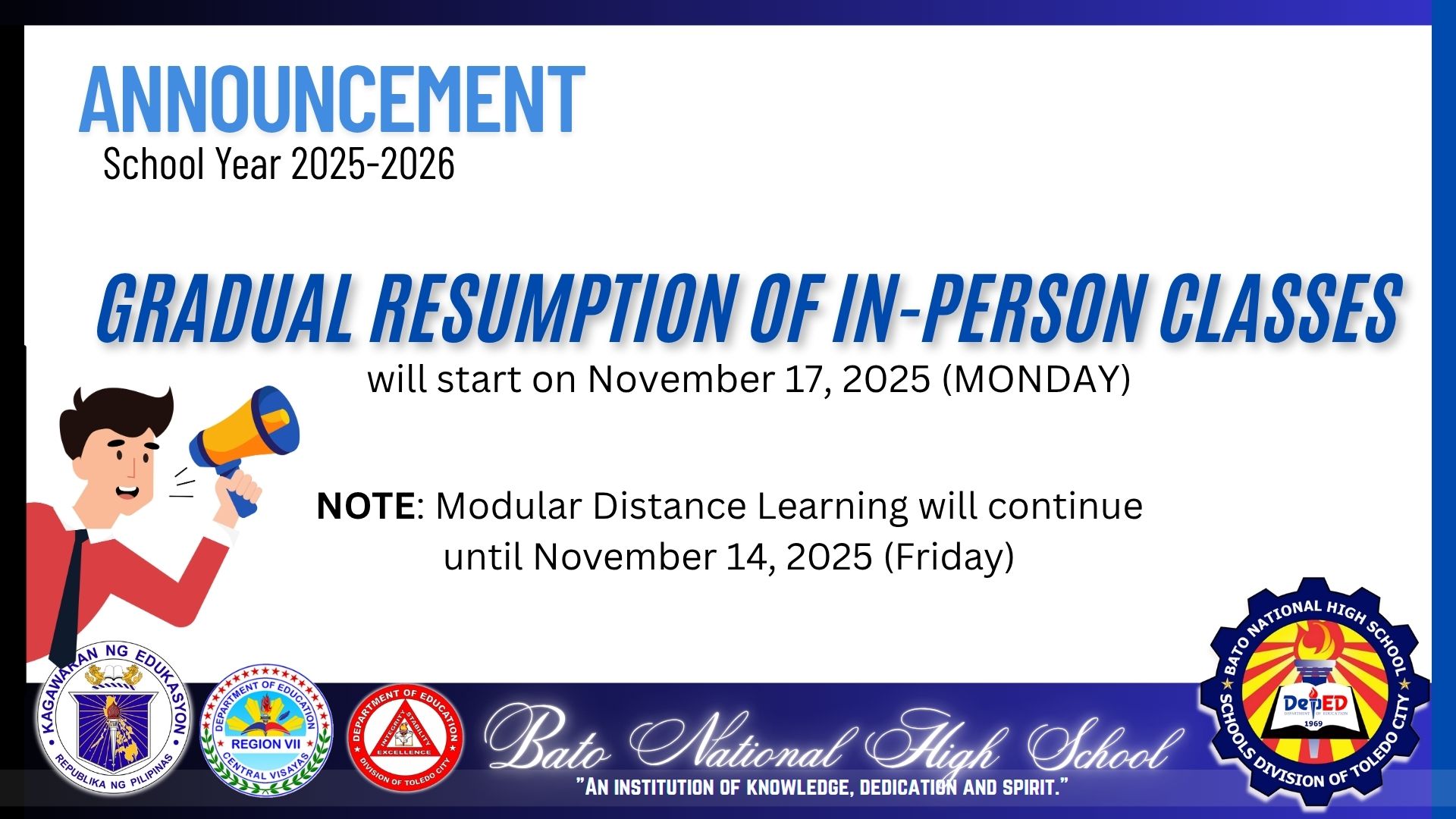 📣 ANNOUNCEMENT! Bato National High School will hold its Third General ...