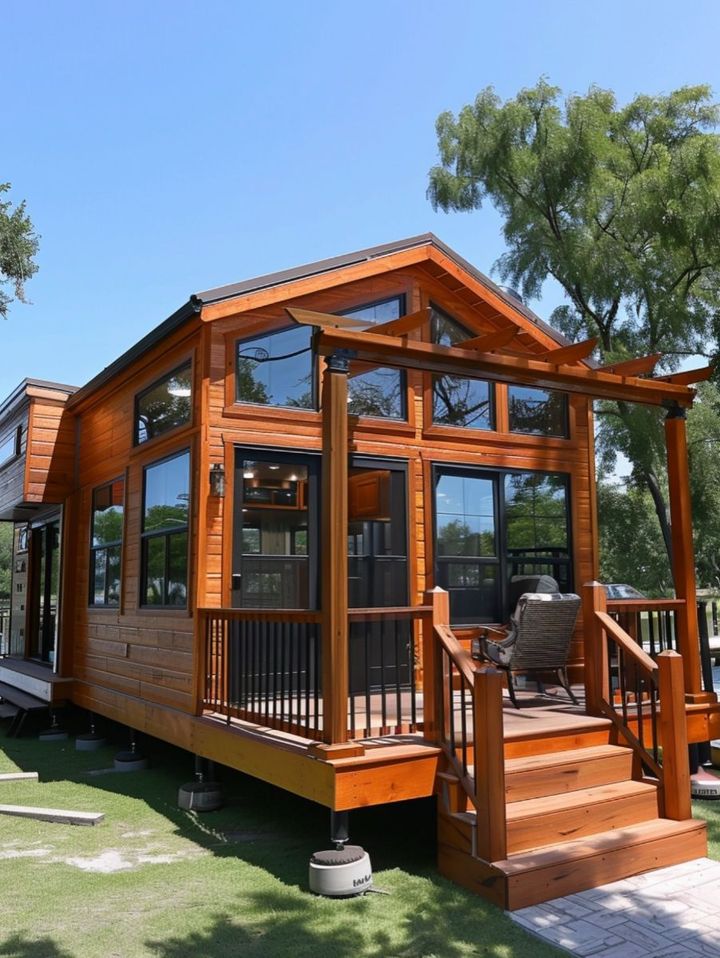 Park - Tour this Michigan lakeshore park model RV with porch. The ...