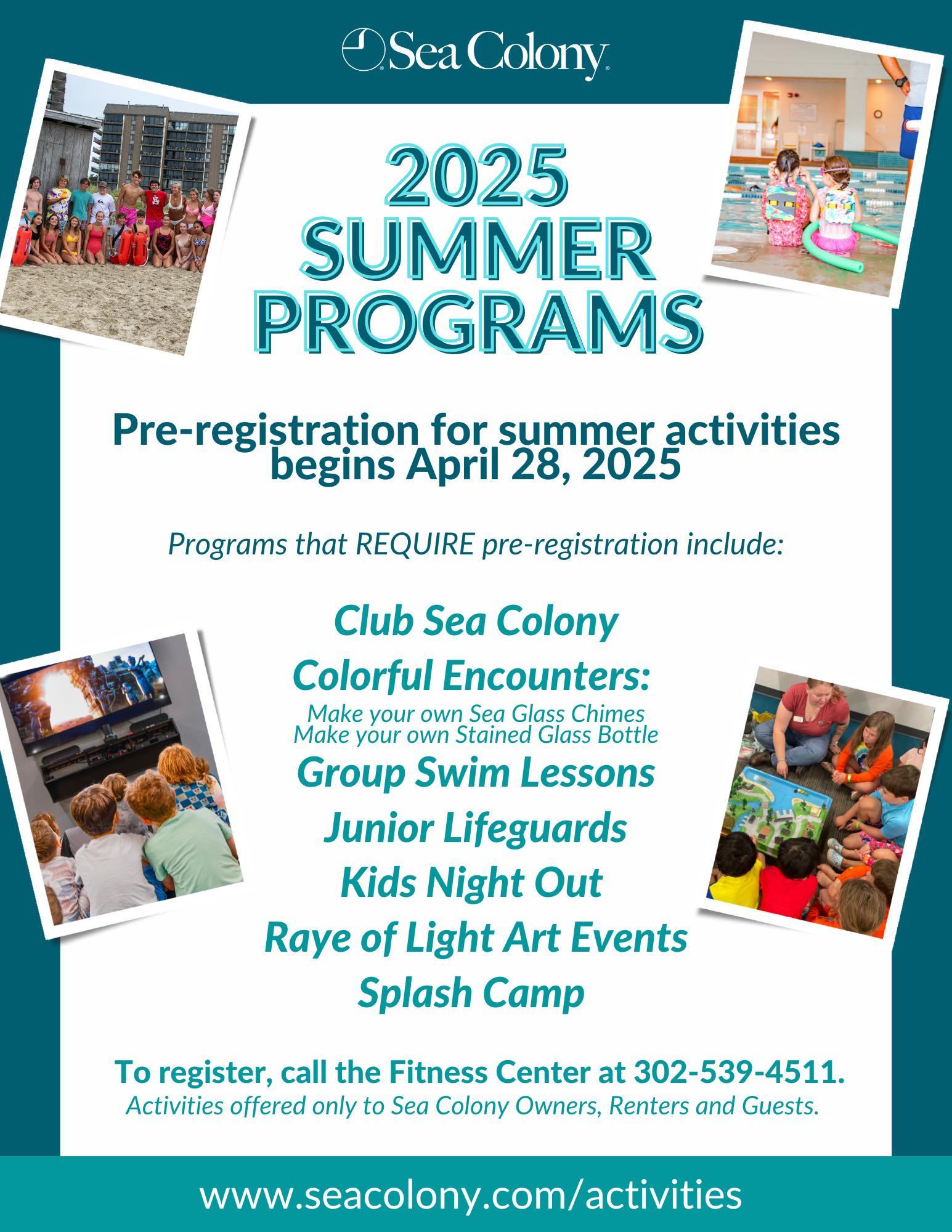 Sea - Pre-registration for summer activities starts TODAY! 📞 Call the ...