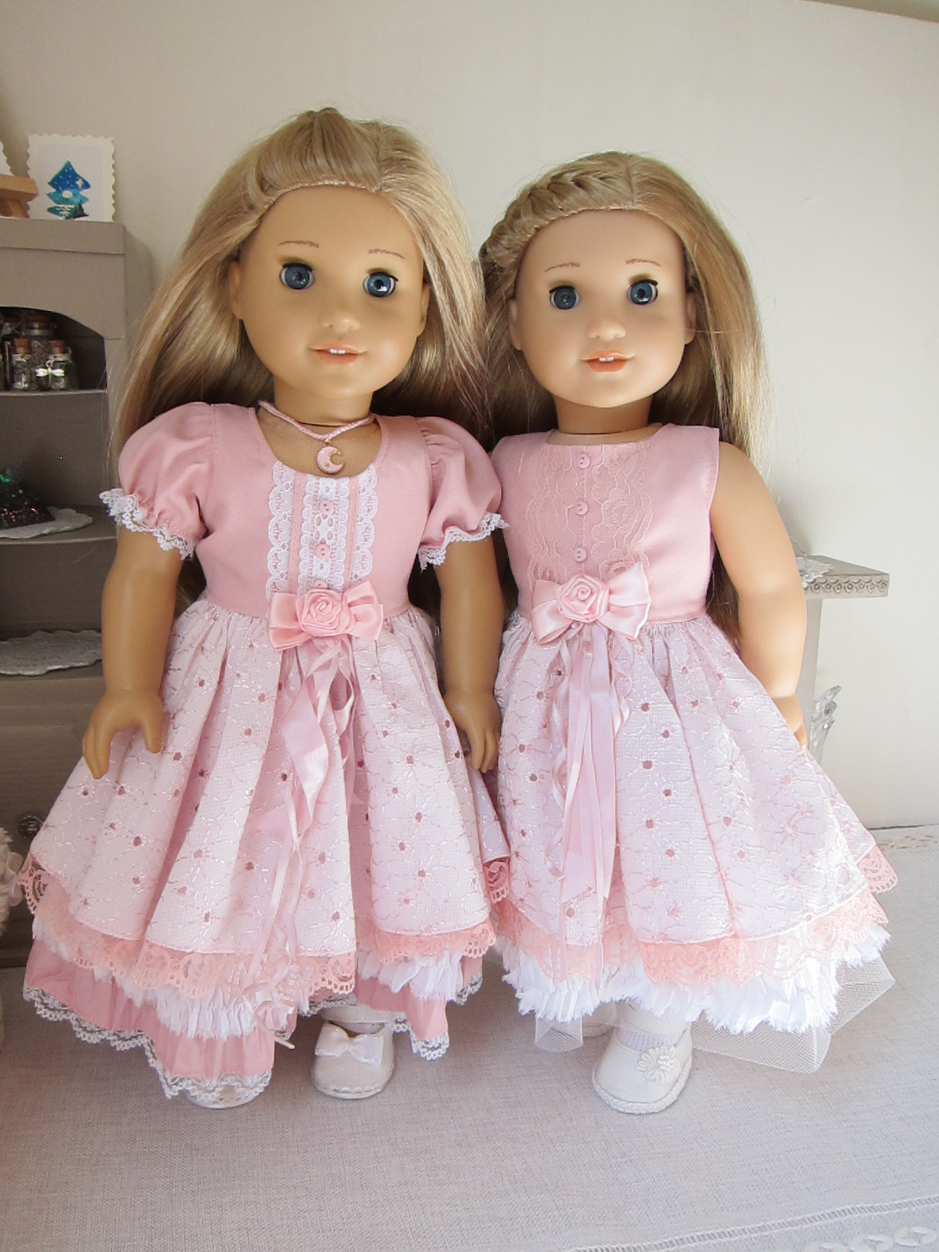 Robe Pour Fille + Robe Pour Poupée Assortie - Taille 10-12 Ans - Occasion Très Bon état - Idée Cadeau