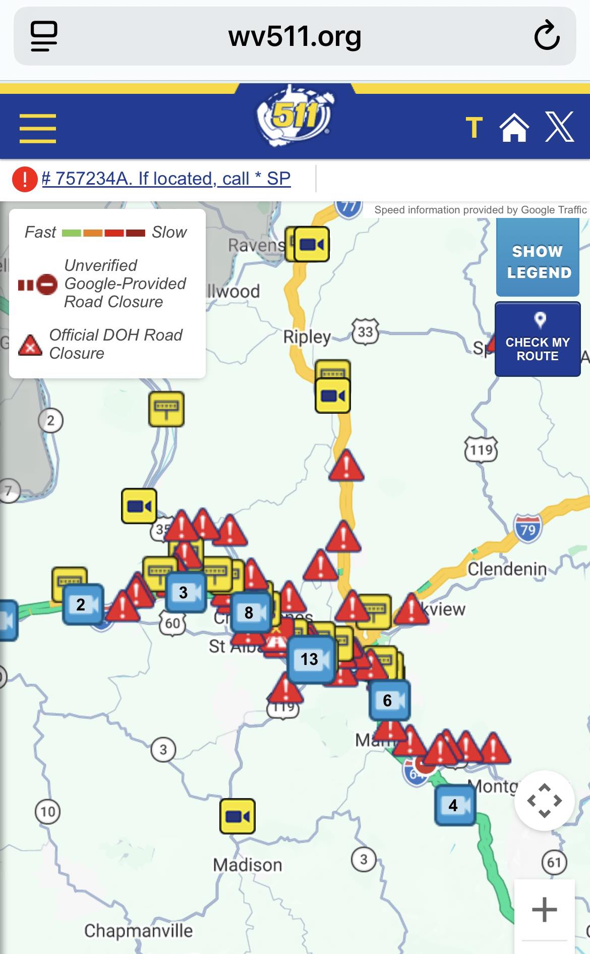 Payton - 🚨 Weather Alert Day--Take a look at the WV 511 map, I'm seeing ...