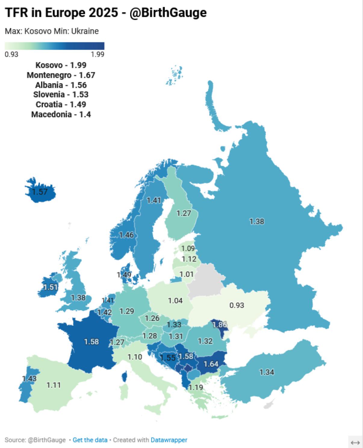 The Atlas - 📊 Total Fertility Rate in Europe Europe is facing one of ...