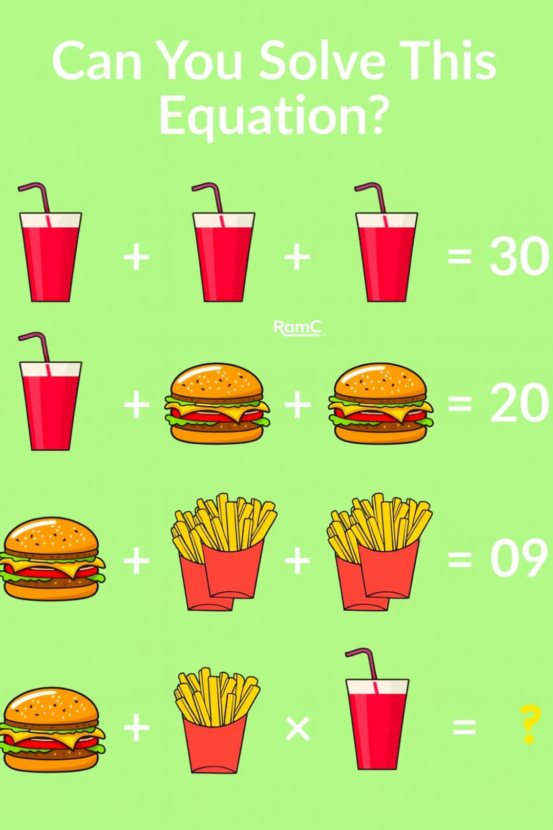 RamC - A tasty little math challenge for you! 🤔 #BrainTeaser # ...