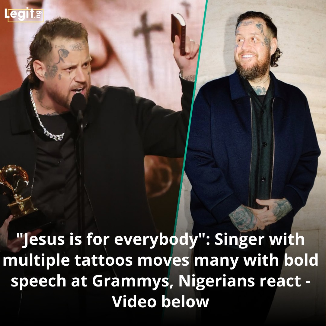 Legit.ng - Singer Jelly Roll’s heartfelt Grammy speech about his faith ...