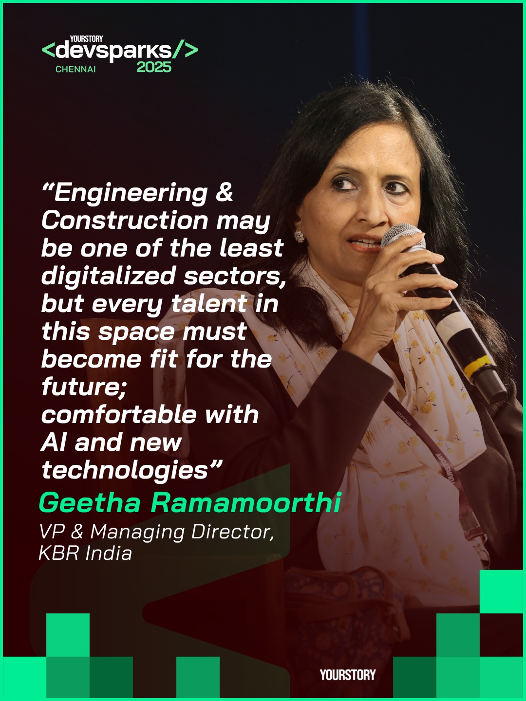 YourStory - At #DevSparksChennai2025 , Geetha Ramamoorthi, VP & MD, KBR ...