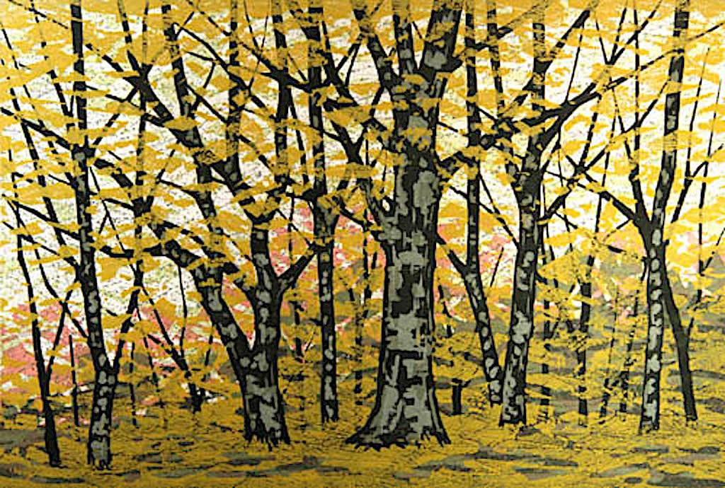 Fumio Fujita (Japanese, born 1933) Bird in Tree 1963 woodblock