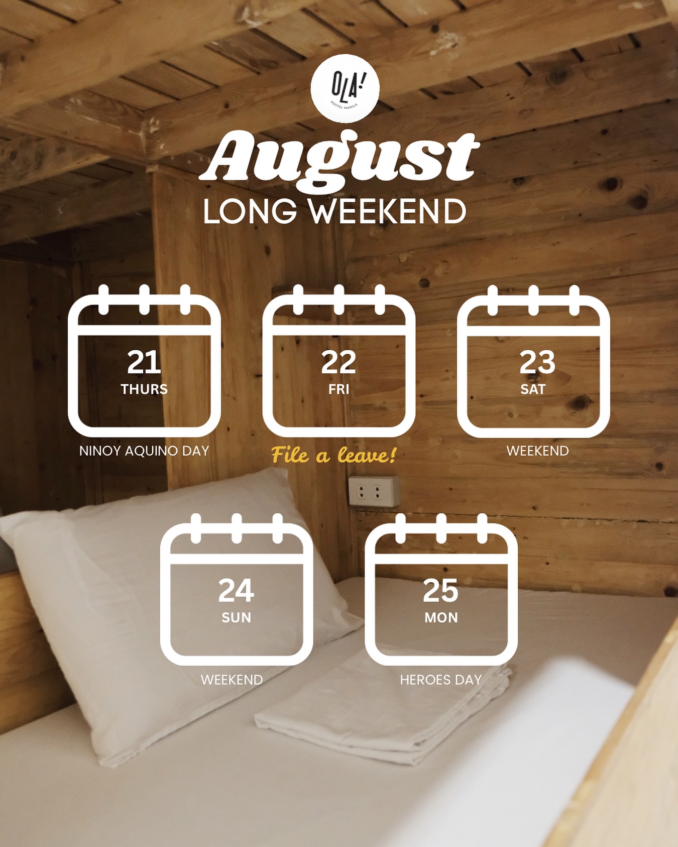 OLA - PSA: We already planned your August long weekend 👀 Peep the cheat ...