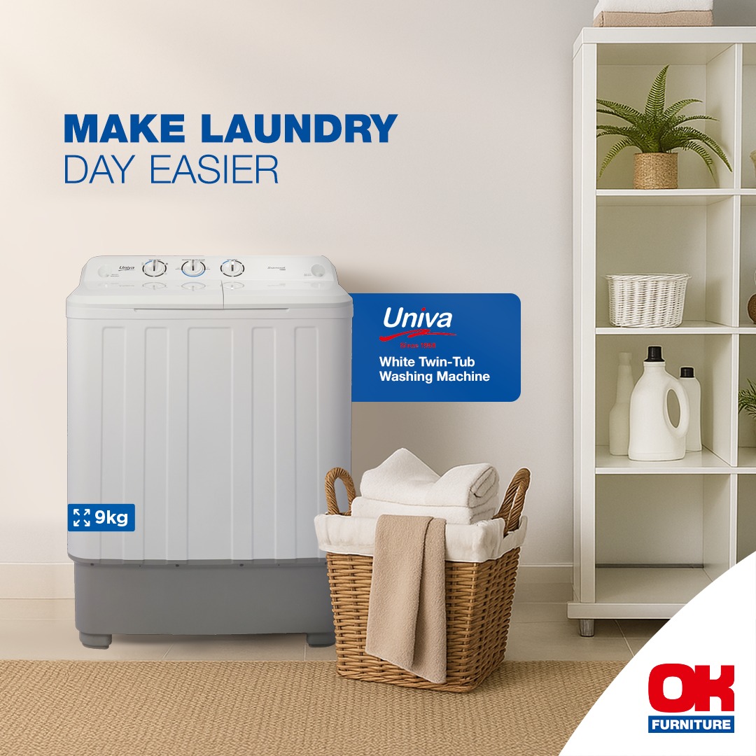 Portable twin tub washing machine (washer + spin dryer). Great for