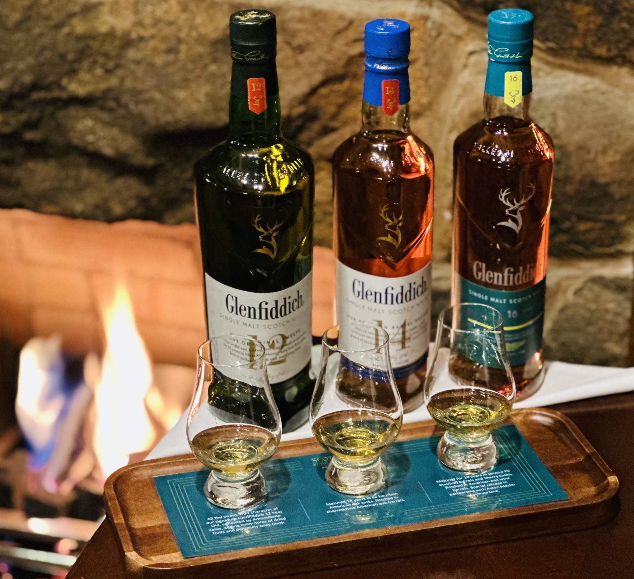 Glenfiddich scotch flight at The Willcox