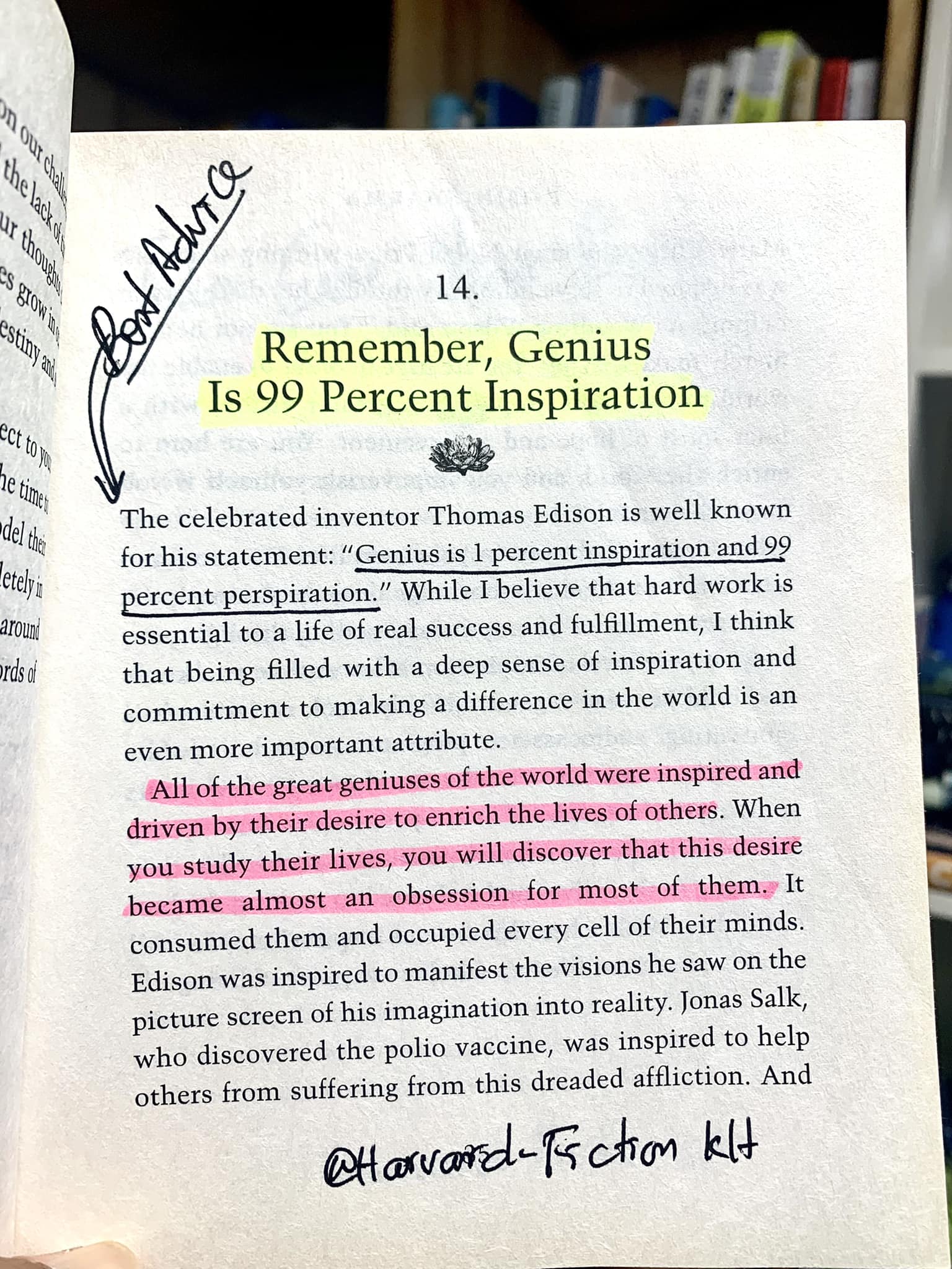Harvard-Fiction KH - Remember, Genius is 99 Percent Inspiration Amazon ...