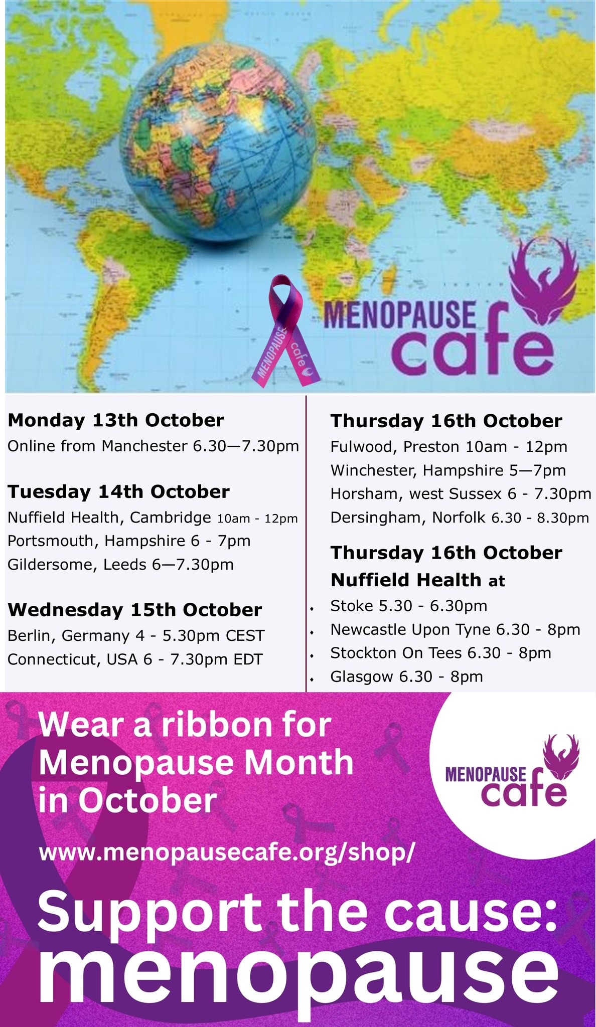 Menopause - Menopause Cafes at the start of next week - for full ...