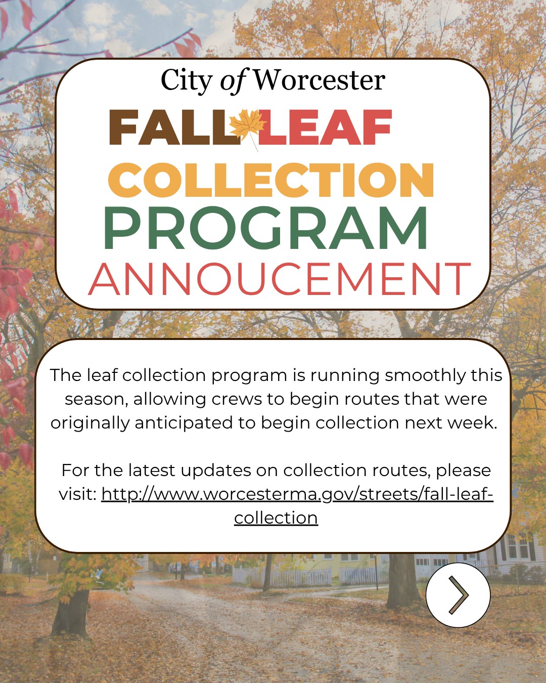 City - The leaf collection program is running smoothly this season ...