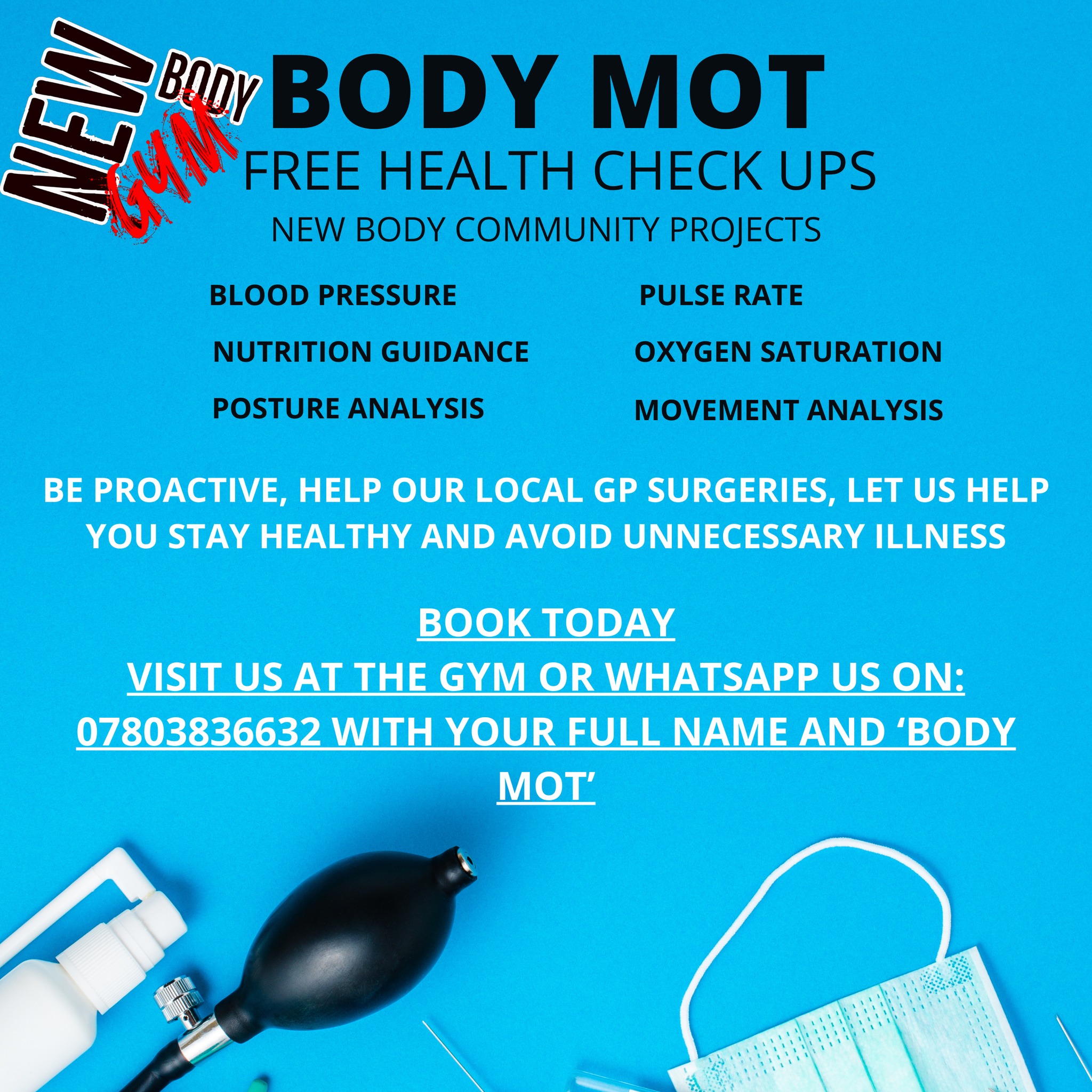 New Body Gym - 📢 FREE BODY MOT HEALTH CHECK – Because Your... | Facebook