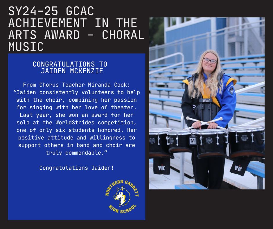 Garrett - GCAC is pleased to announce our SY24-25 Achievement in the ...