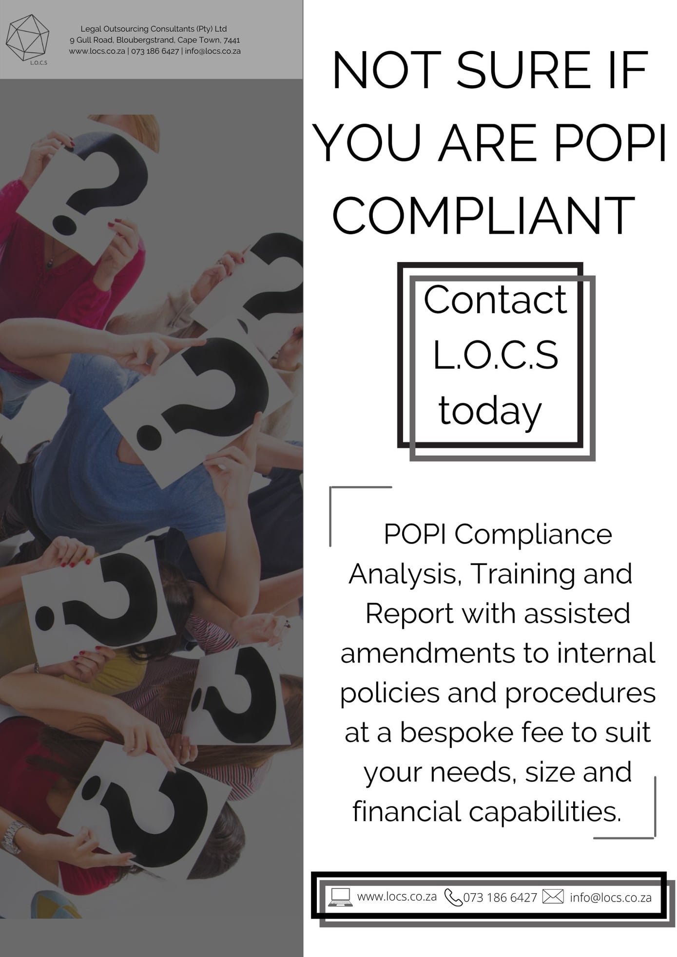 LOCS - Are you POPI compliant ? #POPI #POPIA #Compliance #Law