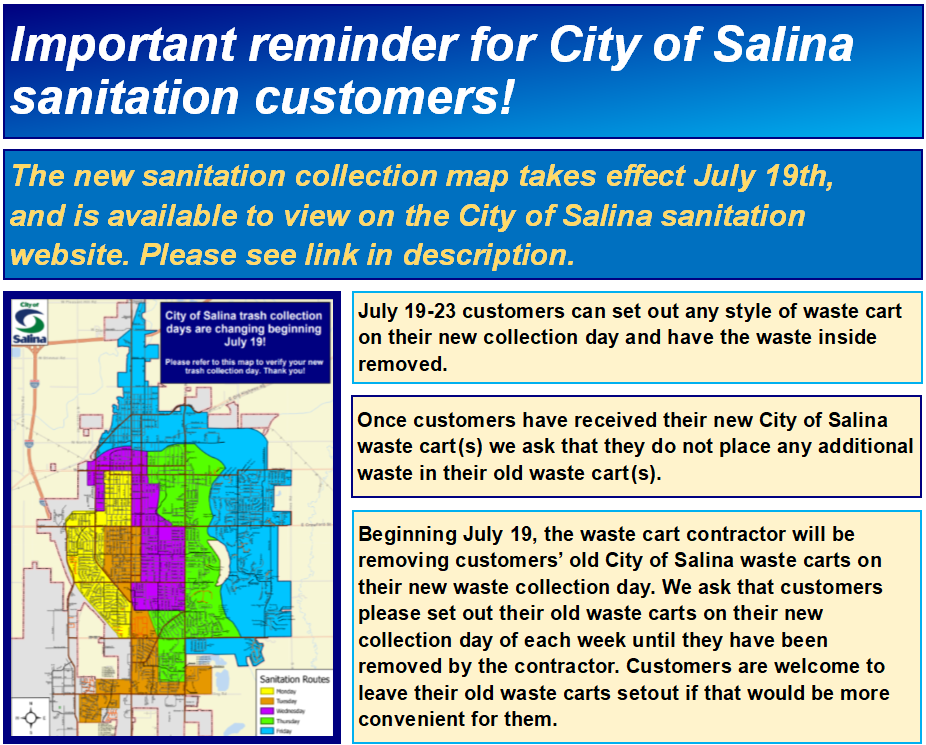 The new sanitation collection map took effect TODAY, Monday, July 19th ...