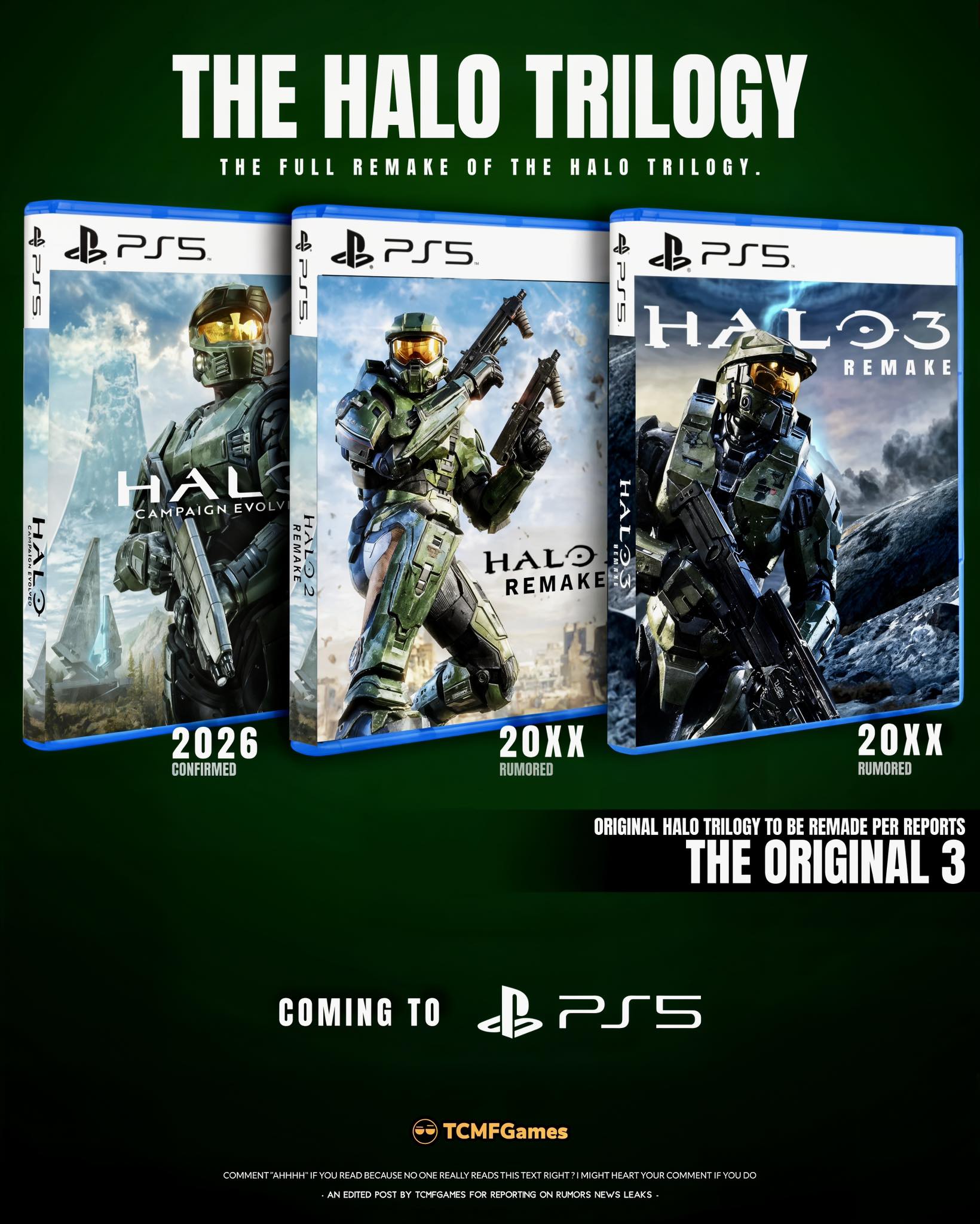 TCMFGames - HALO PS5 TRILOGY REMAKE 🔥🔥 - report ️ Halo... | Facebook