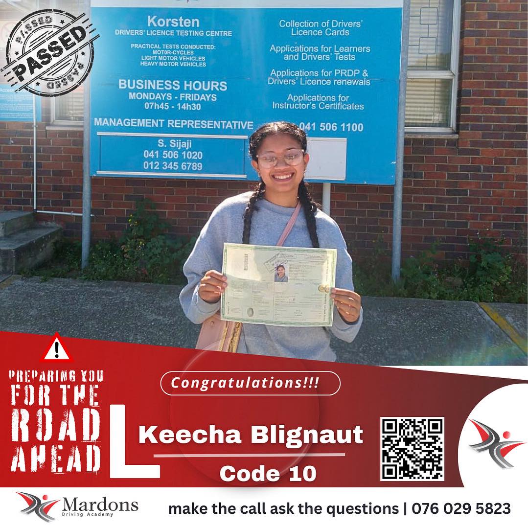 🎉 Keecha Blignaut – Code 10 🚛... - Mardon's driving Academy | Facebook