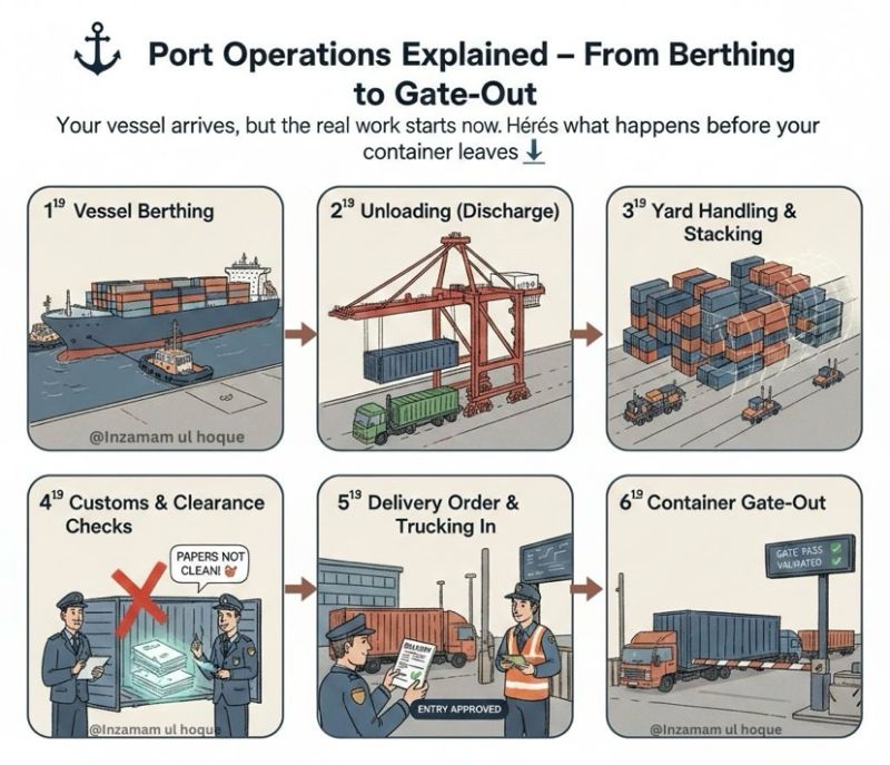 BCL - ⚓ Port Operations Explained — From Berthing to Gate-Out Your ...