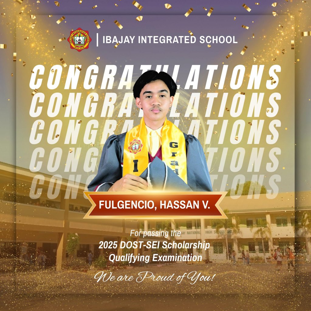 Congratulations Hassan Valguna... - Ibajay Integrated School | Facebook