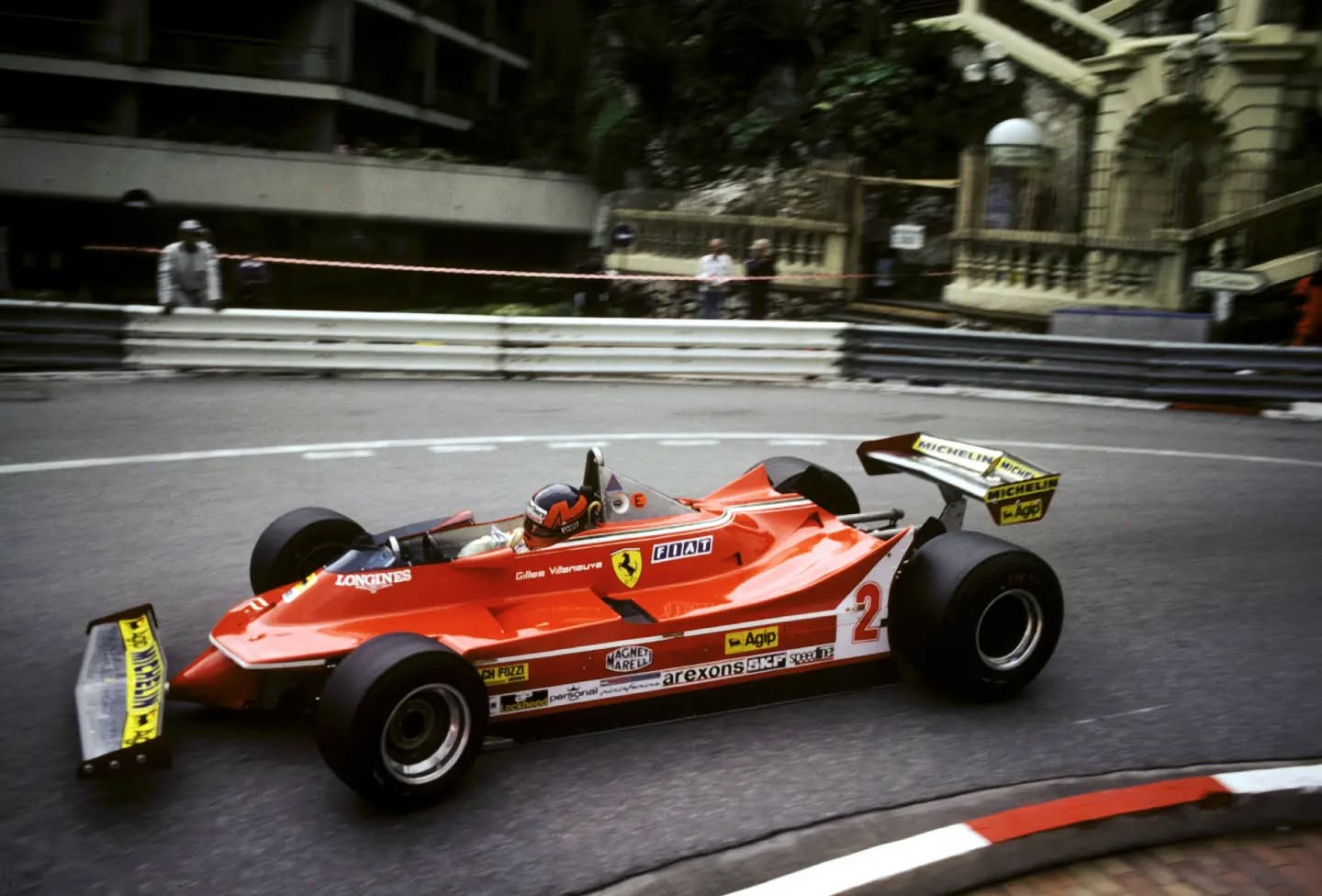 Year 1980 Monaco Grand Prix Elio de Angelis / Lotus 81 followed by